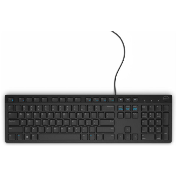 מקלדת חוטית Dell Multimedia KB216 Keyboard - מקשים שטוחים, צבע שחור, אריזה חומה