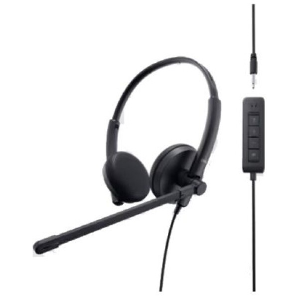 ⁦אוזניות קשת עם חוט ושלט Dell Stereo Headset WH1022 + Controller חיבור USB⁩ – תמונה ⁦2⁩