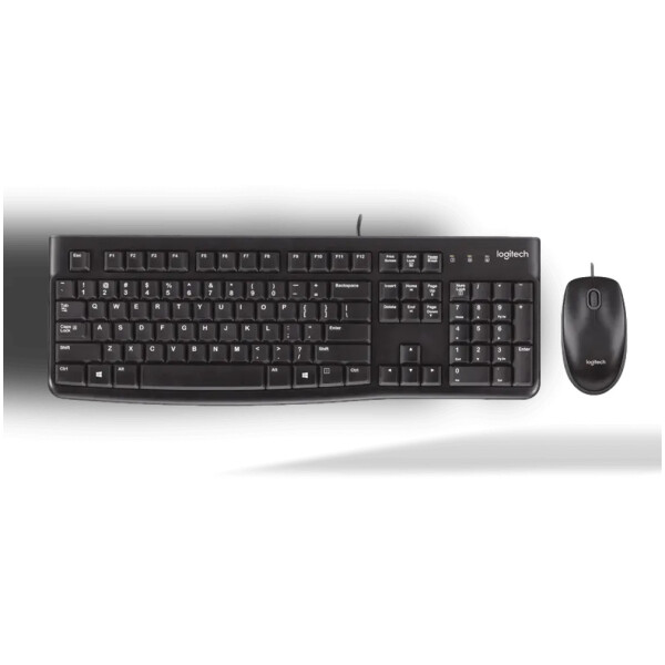 סט חוטי מקלדת ועכבר Logitech MK120 - צבע שחור, עברית/אנגלית