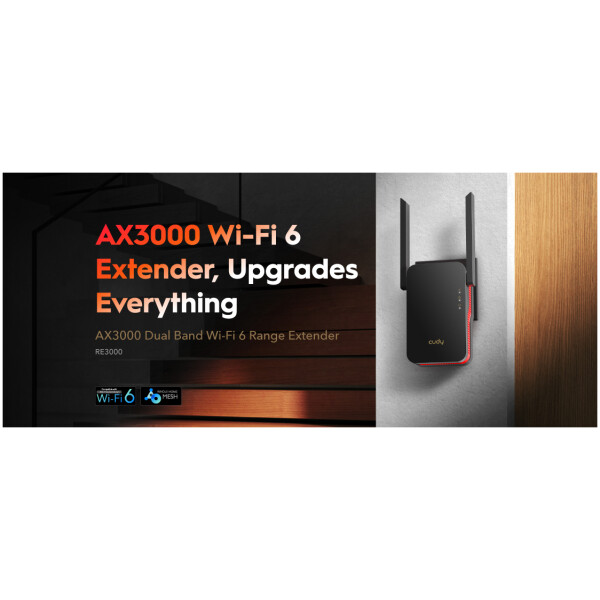 ⁦מגדיל טווח אלחוטי Cudy AX3000 Wi-Fi 6 Mesh Dual Band⁩ – תמונה ⁦4⁩