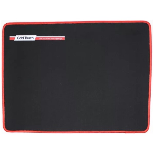 פד עכבר שטוח GoldTouch צבע שחור, תפר בצבע אדום 24*32 ס"מ
