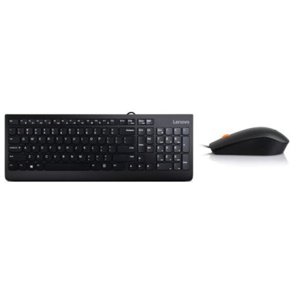 ⁦סט מקלדת ועכבר חוטיים Lenovo 300 USB Combo Keyboard & Mouse - צבע שחור, עברית/אנגלית⁩ – תמונה ⁦2⁩