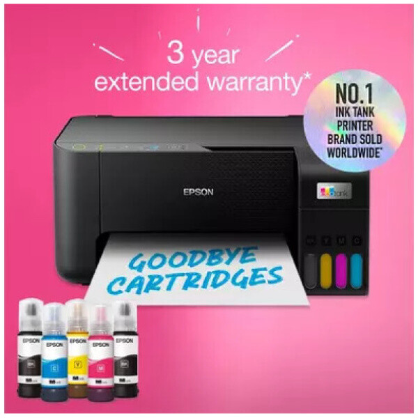 ⁦מדפסת מיכלי דיו אלחוטית משולבת Epson L3250 , ללא פקס - צבע שחור⁩ – תמונה ⁦2⁩