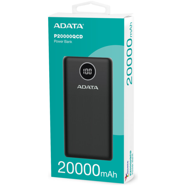 ADATA סוללת גיבוי ADATA AP20000QCD 20,000mAh Power Bank USB Black