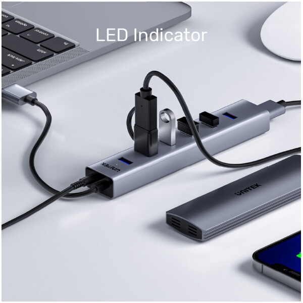 ⁦מפצל USB עם ספק כוח Unitek 7 Ports Powered USB 3.0 Hub⁩ – תמונה ⁦7⁩