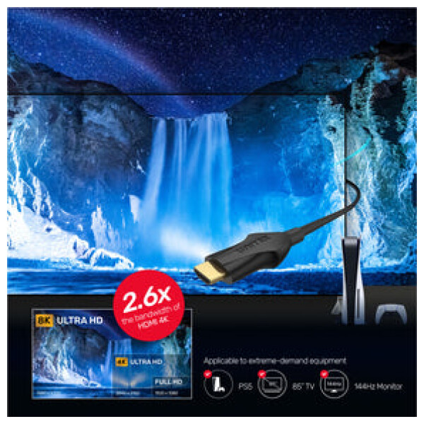 ⁦כבל Unitek 8K Ultra High Speed HDMI Cable V2.1 - אורך 1 מטר⁩ – תמונה ⁦12⁩