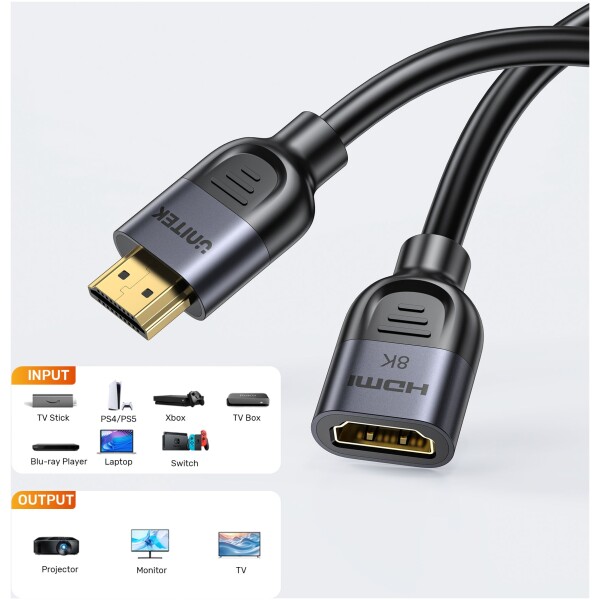 ⁦Unitek Ultra Stream 8K HDMI Extension Cable⁩ – תמונה ⁦9⁩