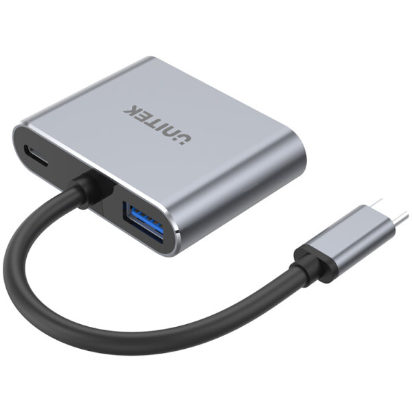 ⁦תחנת עגינה Unitek uHUB Q4 Lite 4-in-1 USB-C Hub with MST Dual Display and PD 100W⁩ – תמונה ⁦2⁩