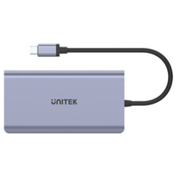 ⁦תחנת עגינה Unitek uHUB S7+ 7-in-1 USB-C Ethernet Hub with MST Dual Monitor, 100W Power Delivery and Card Reader⁩ – תמונה ⁦12⁩