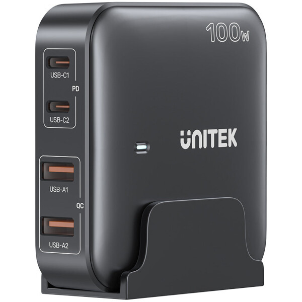 ⁦תחנת הטענה Unitek 100W Desktop GaN Charging Station (מתאים גם למחשב נייד בType C)⁩ – תמונה ⁦14⁩