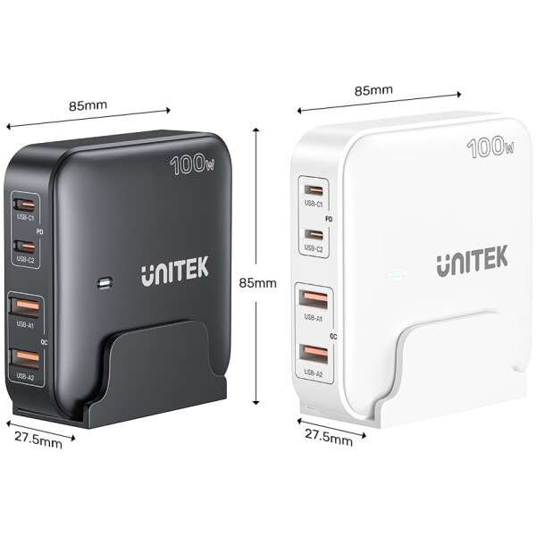 ⁦תחנת הטענה Unitek 100W Desktop GaN Charging Station (מתאים גם למחשב נייד בType C)⁩ – תמונה ⁦11⁩