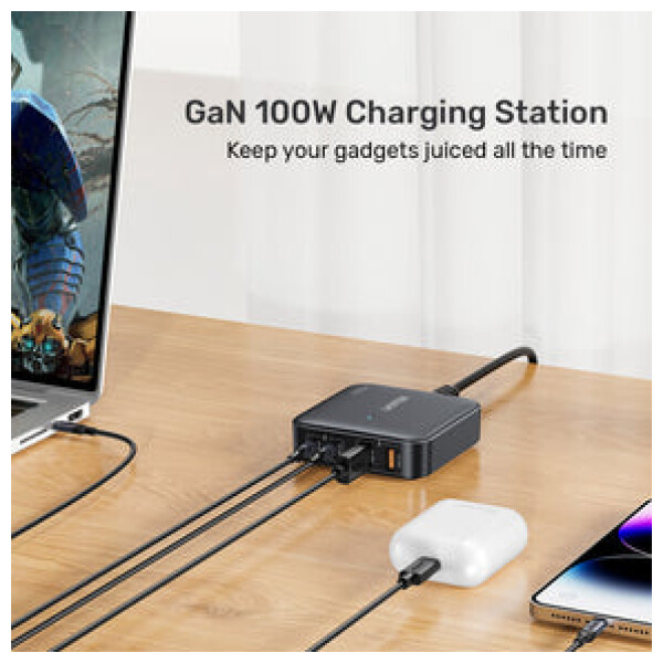 ⁦תחנת הטענה Unitek 100W Desktop GaN Charging Station (מתאים גם למחשב נייד בType C)⁩ – תמונה ⁦17⁩