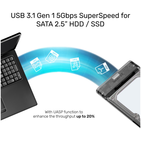 ⁦מארז לדיסק DiskGuard Limpid R SATA III 2.5 HDD/SSD Hard Disk Enclosure⁩ – תמונה ⁦9⁩