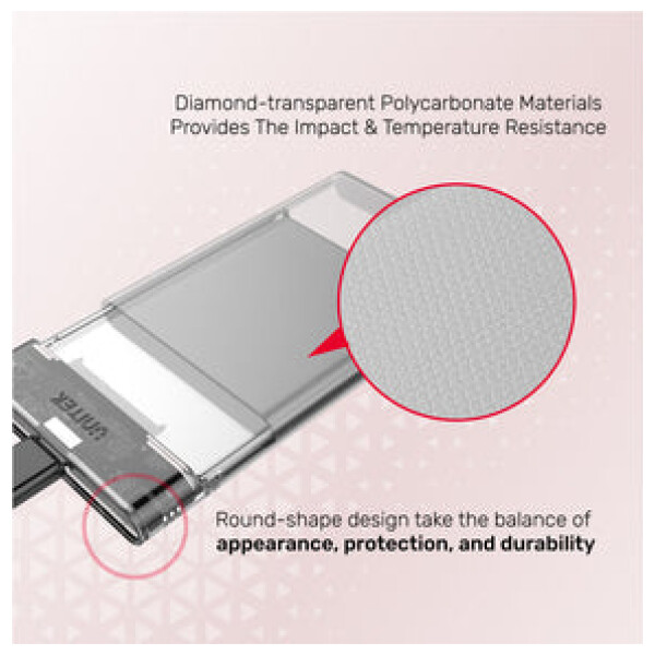 ⁦מארז שקוף לדיסק Unitek DiskGuard Limpid R USB-C to SATA6G 2.5 HDD/SSD HDD & SSD Enclosure⁩ – תמונה ⁦17⁩