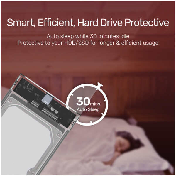⁦מארז שקוף לדיסק Unitek DiskGuard Limpid R USB-C to SATA6G 2.5 HDD/SSD HDD & SSD Enclosure⁩ – תמונה ⁦8⁩