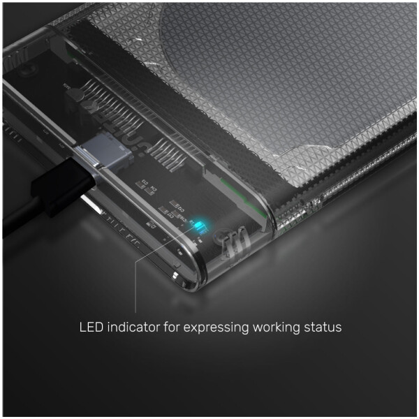 ⁦מארז שקוף לדיסק Unitek DiskGuard Limpid R USB-C to SATA6G 2.5 HDD/SSD HDD & SSD Enclosure⁩ – תמונה ⁦9⁩