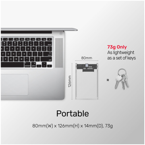 ⁦מארז שקוף לדיסק Unitek DiskGuard Limpid R USB-C to SATA6G 2.5 HDD/SSD HDD & SSD Enclosure⁩ – תמונה ⁦10⁩