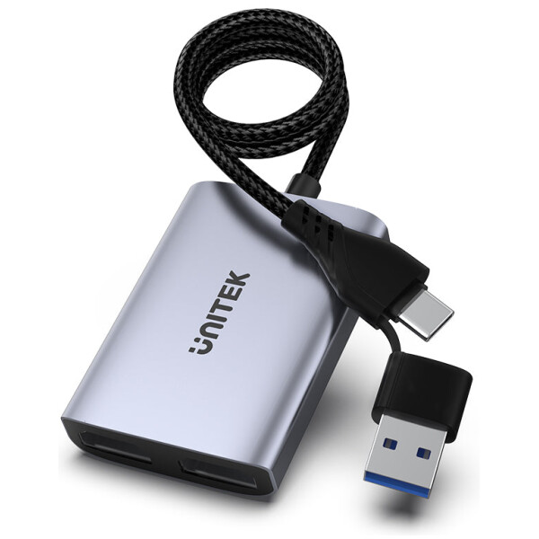 מתאם עם פיצול ל2 מסכים Unitek USB C/A Dual HDMI Adapter