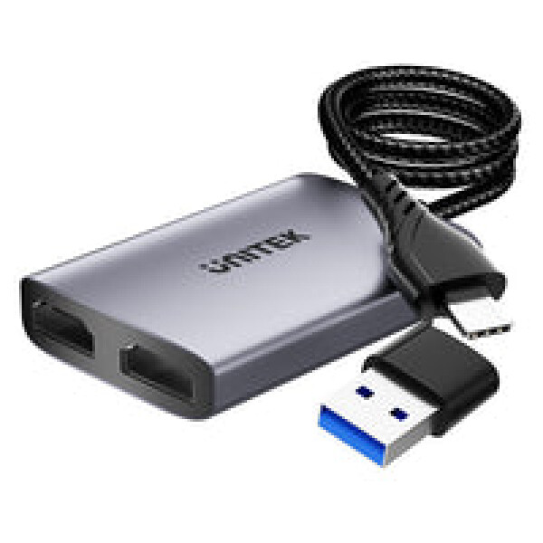 ⁦מתאם עם פיצול ל2 מסכים Unitek USB C/A Dual HDMI Adapter⁩ – תמונה ⁦10⁩