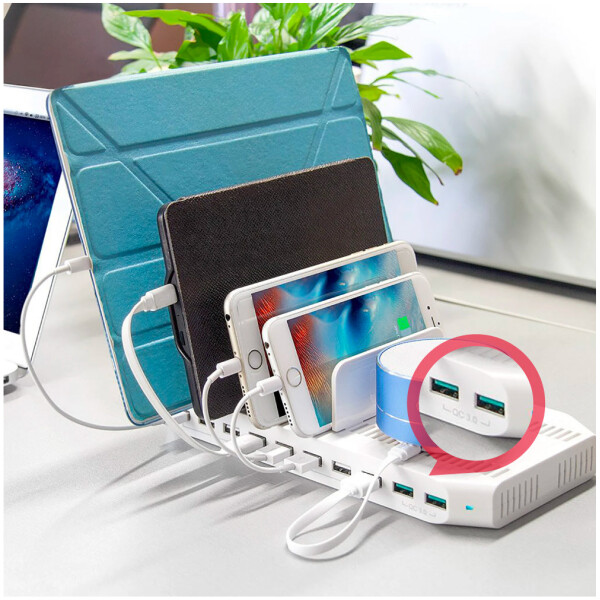 ⁦תחנת הטענה Unitek USB Charging Station 10 Port QC 3.0 96W⁩ – תמונה ⁦4⁩