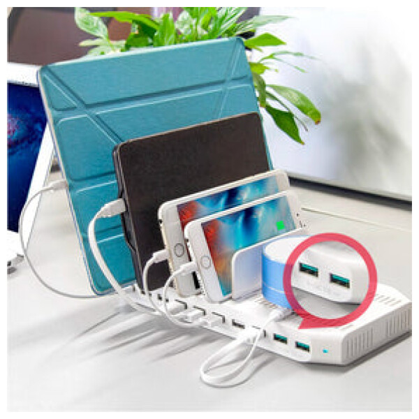 ⁦תחנת הטענה Unitek USB Charging Station 10 Port QC 3.0 96W⁩ – תמונה ⁦9⁩
