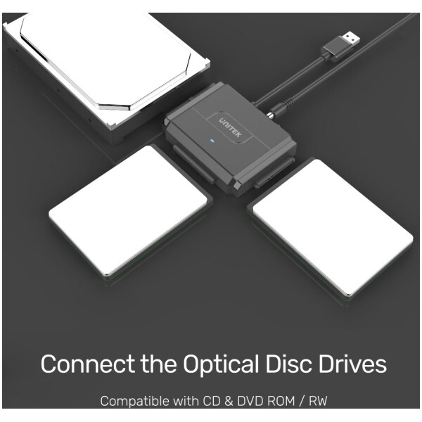 ⁦ערכת טכנאי Unitek SmartLink Trinity USB 3.0 to SATA II & IDE HDD & SSD Adapter⁩ – תמונה ⁦4⁩