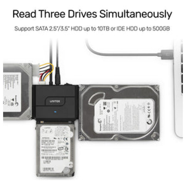 ⁦ערכת טכנאי Unitek SmartLink Trinity USB 3.0 to SATA II & IDE HDD & SSD Adapter⁩ – תמונה ⁦11⁩