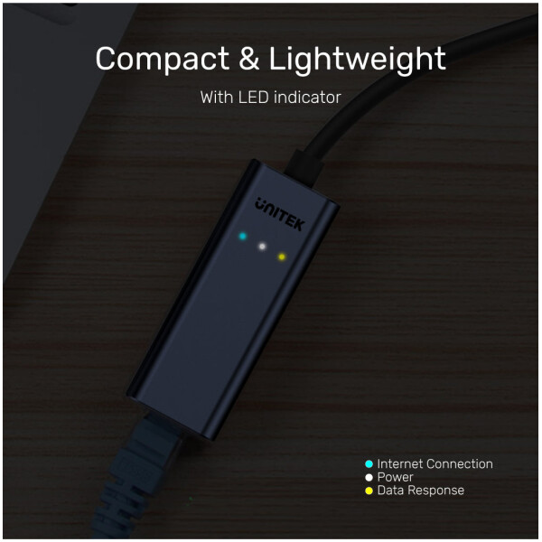 ⁦מתאם Unitek USB 3.0 to Gigabit Ethernet Adapter with USB-C Adapter⁩ – תמונה ⁦6⁩