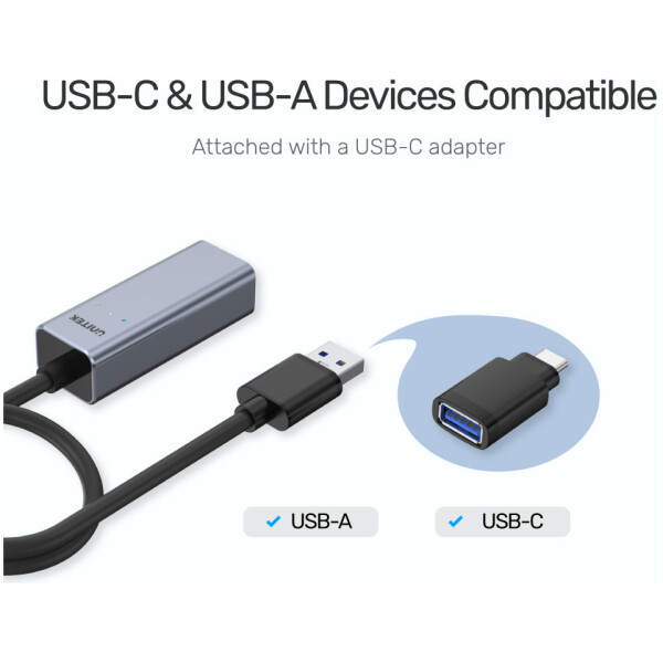 ⁦מתאם Unitek USB 3.0 to Gigabit Ethernet Adapter with USB-C Adapter⁩ – תמונה ⁦7⁩