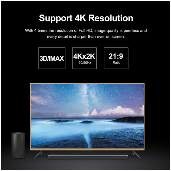 ⁦כבל Unitek 4K 60Hz HDMI Cable V2.0 - אורך 2 מטר⁩ – תמונה ⁦4⁩