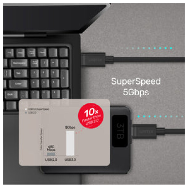 ⁦כבל נתונים וטעינה Unitek USB-C PD60W Charging Cable with 5Gbps (USB 3.0)⁩ – תמונה ⁦8⁩