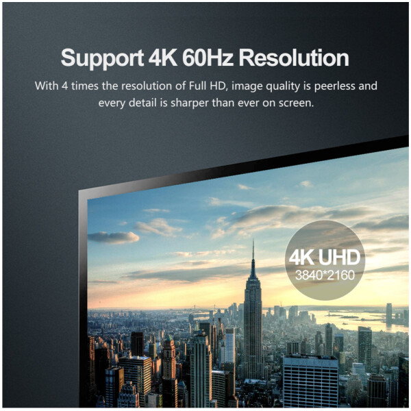 ⁦Unitek 4K 60Hz DisplayPort 1.2 Cable (1440p@144Hz, 1080p@240Hz)⁩ – תמונה ⁦4⁩