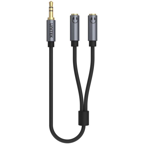 ⁦מפצל לזוג אוזניות Unitek Headphone Splitter For Dual Headphone (3.5mm Plug to Dual 3.5mm Jack) Stereo Audio Cable⁩ – תמונה ⁦4⁩