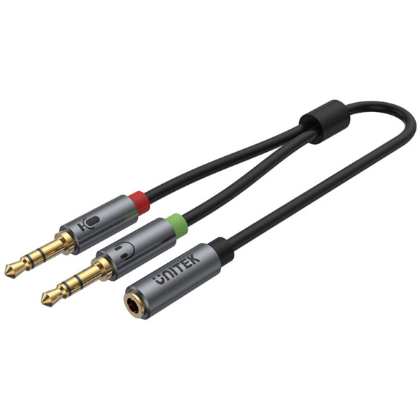 מפצל אוזניות Unitek Headset Adapter (Dual 3.5mm Plug to 3.5mm Jack) Stereo Audio Cable
