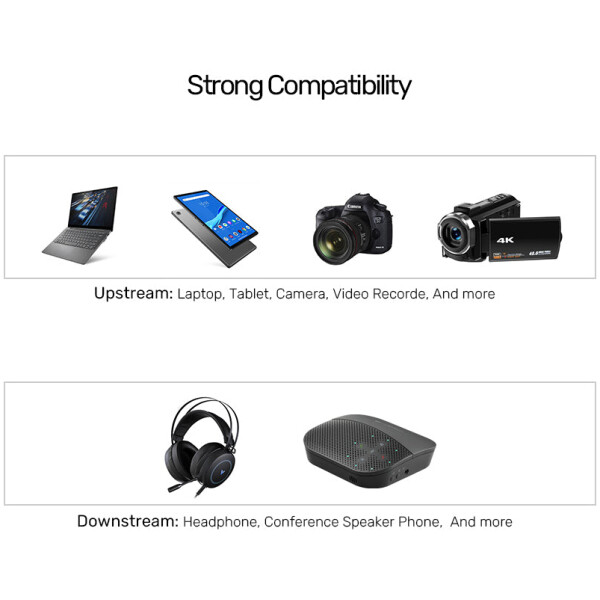 ⁦מפצל אוזניות Unitek Headset Adapter (Dual 3.5mm Plug to 3.5mm Jack) Stereo Audio Cable⁩ – תמונה ⁦5⁩