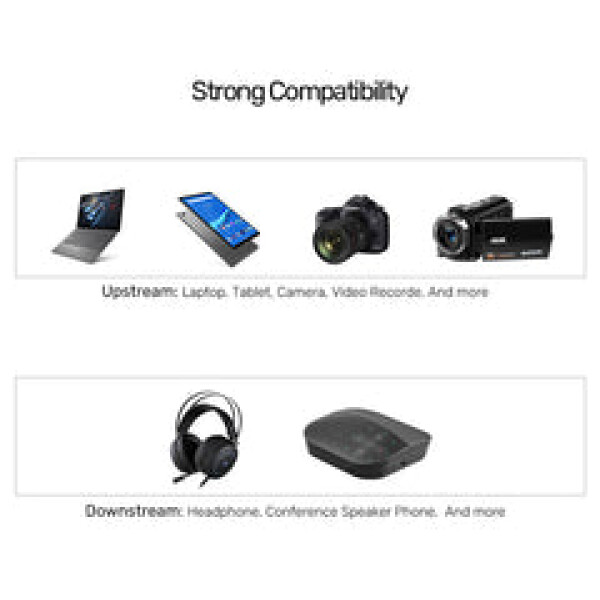 ⁦מפצל אוזניות Unitek Headset Adapter (Dual 3.5mm Plug to 3.5mm Jack) Stereo Audio Cable⁩ – תמונה ⁦11⁩