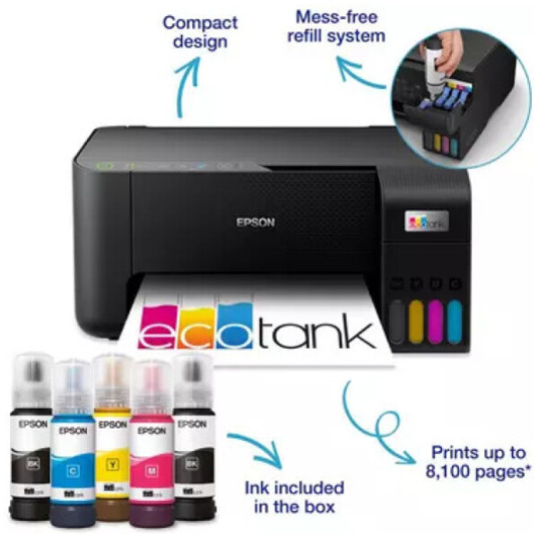 ⁦מדפסת מיכלי דיו אלחוטית משולבת Epson L3250 , ללא פקס - צבע שחור⁩ – תמונה ⁦5⁩