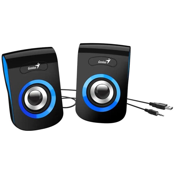 ⁦רמקולים Genius SP-Q180 2.0 Multimedia USB Speaker פס כחול⁩ – תמונה ⁦3⁩