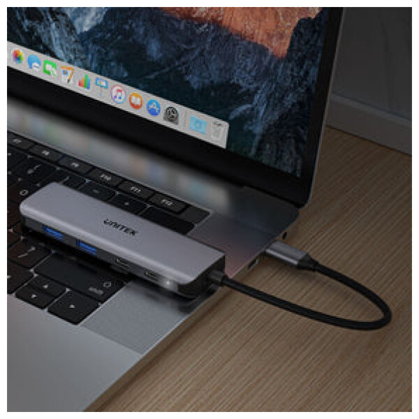 ⁦מפצל Unitek uHUB Q4 Next USB-C HUB - to 2x Type C + 2x USB 3.0⁩ – תמונה ⁦14⁩