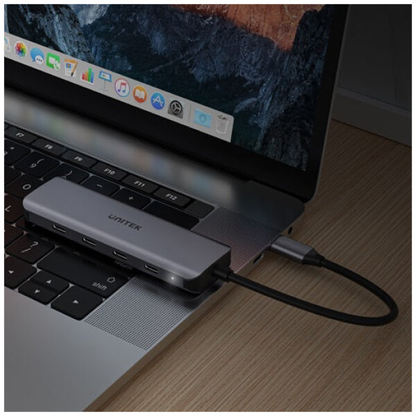⁦מפצל Unitek uHUB Q4 Next 4 Ports USB-C Hub⁩ – תמונה ⁦3⁩