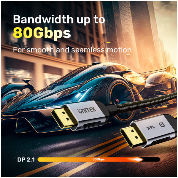 ⁦כבל Unitek Gaming 8K@120Hz DisplayPort 2.1 Cable - אורך 2 מטר⁩ – תמונה ⁦6⁩
