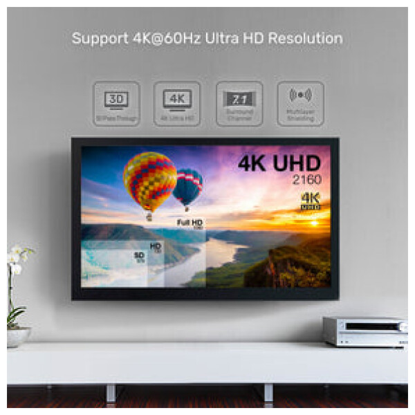 ⁦כבל Unitek 4K 60Hz USB-C to HDMI 2.0 Cable - אורך 1.8 מטר⁩ – תמונה ⁦12⁩