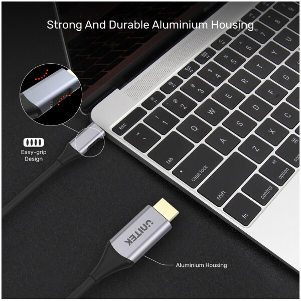 ⁦כבל Unitek 4K 60Hz USB-C to HDMI 2.0 Cable - אורך 1.8 מטר⁩ – תמונה ⁦6⁩