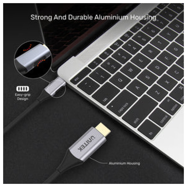 ⁦כבל Unitek 4K 60Hz USB-C to HDMI 2.0 Cable - אורך 1.8 מטר⁩ – תמונה ⁦13⁩