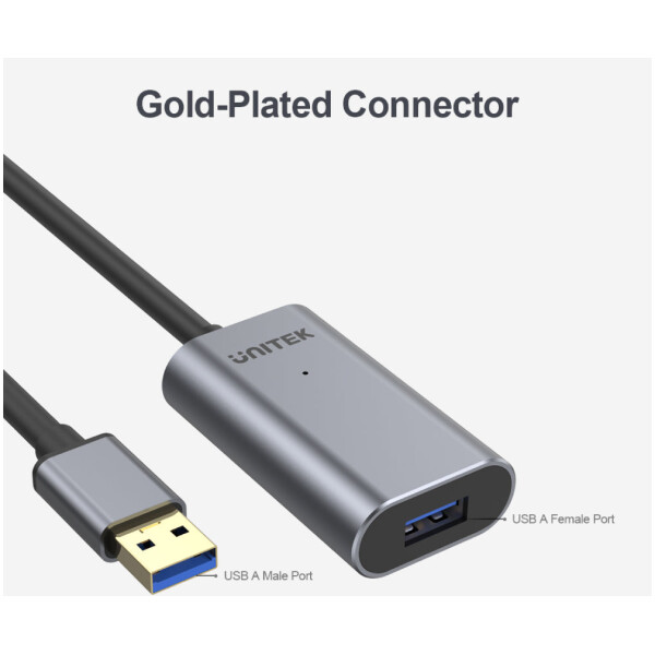 ⁦כבל מאריך אקטיבי Unitek USB 3.0 Extension Cable - אורך 5 מטר⁩ – תמונה ⁦7⁩