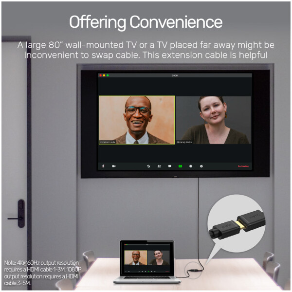 ⁦כבל מאריך Unitek HDMI 2.0 4K@60Hz - אורך 2 מטר⁩ – תמונה ⁦3⁩