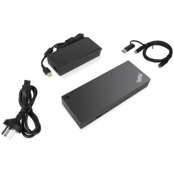 ⁦תחנת עגינה Lenovo ThinkPad Hybrid Docking Station USB-C/USB-A 2xHDMI/2xDP,RJ45,2xUSB⁩ – תמונה ⁦2⁩