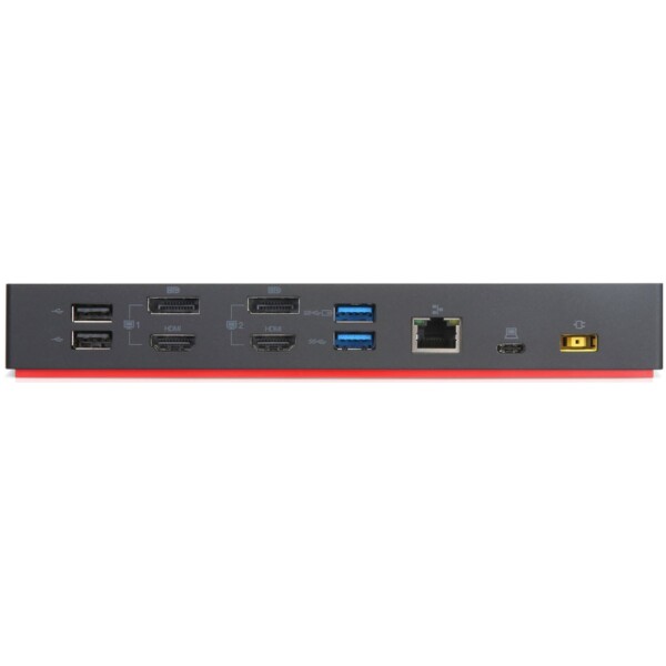 ⁦תחנת עגינה Lenovo ThinkPad Hybrid Docking Station USB-C/USB-A 2xHDMI/2xDP,RJ45,2xUSB⁩ – תמונה ⁦3⁩
