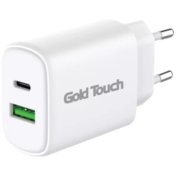 מטען קיר GoldTouch Dual Port USB-C & USB-A PD 20W לבן