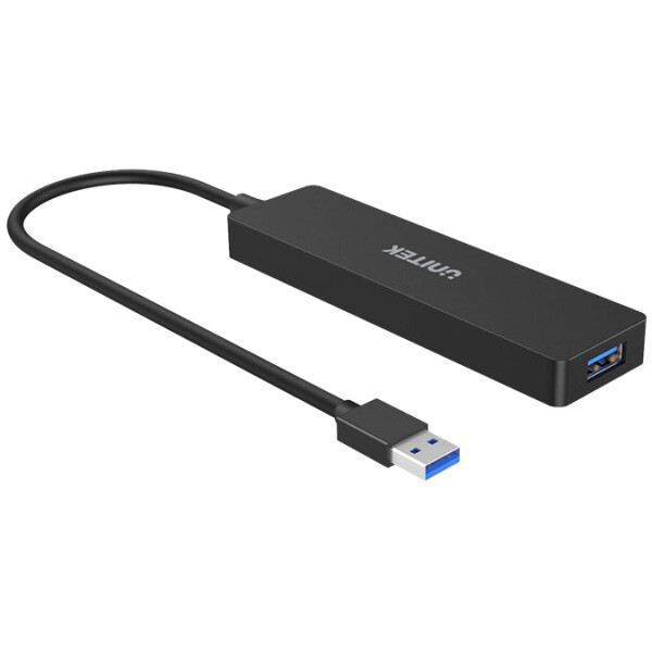 ⁦מפצל + קורא כרטיסי זכרון Unitek uHUB Q4+ 5-in-1 USB 3.0 Hub with Dual Card Reader⁩ – תמונה ⁦4⁩